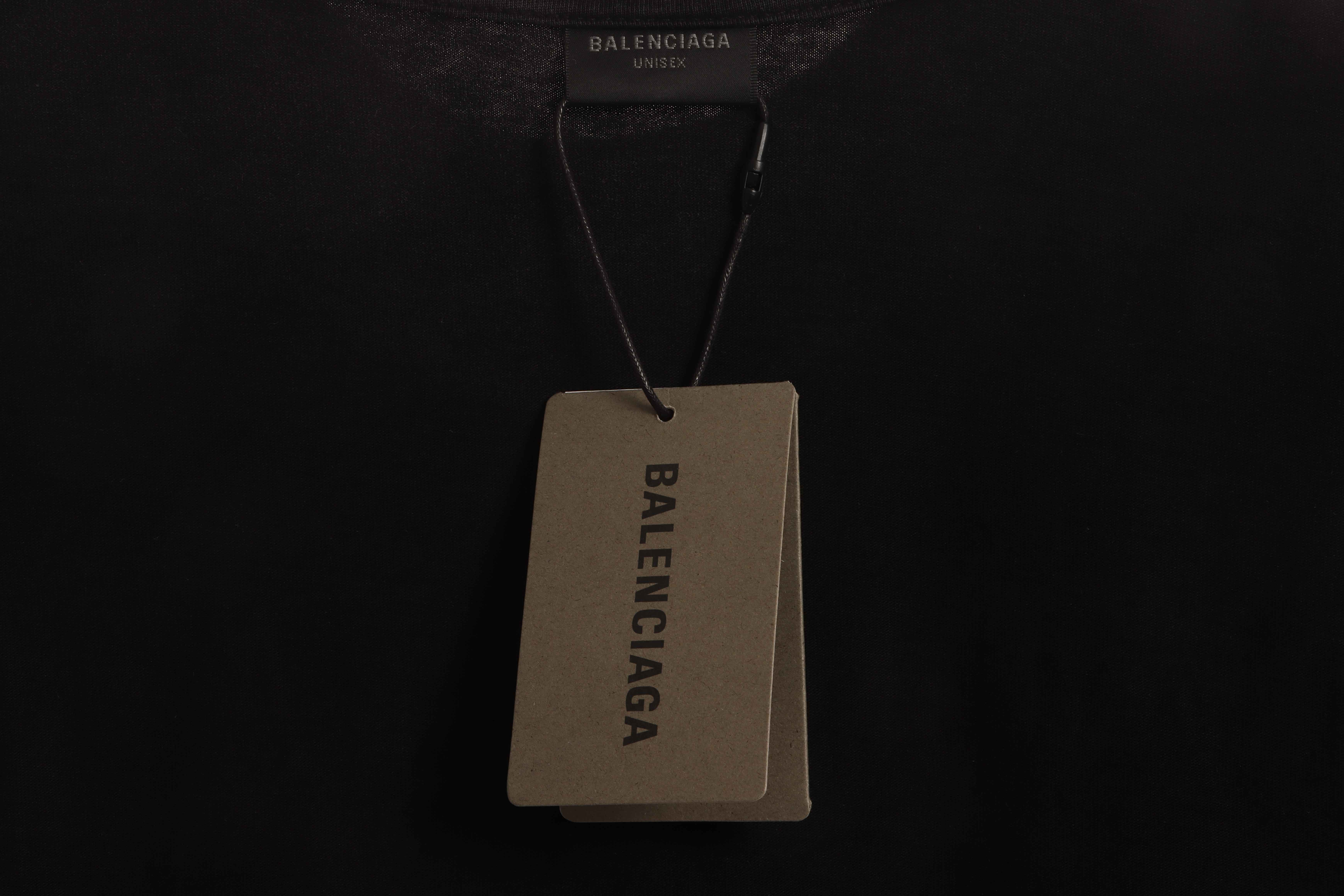 Balenciaga Blurred LOGO Short Sleeve Black