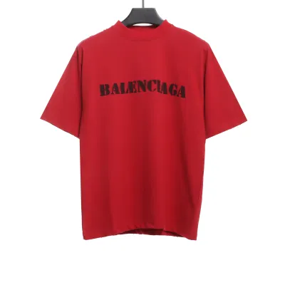 Balenciaga Blurred LOGO Short Sleeve Red 01
