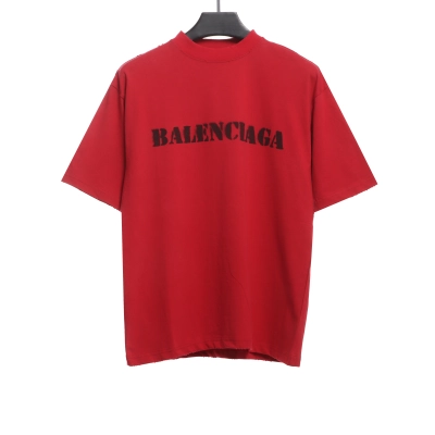 Balenciaga Blurred LOGO Short Sleeve Red 01