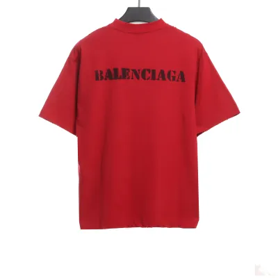 Balenciaga Blurred LOGO Short Sleeve Red 02