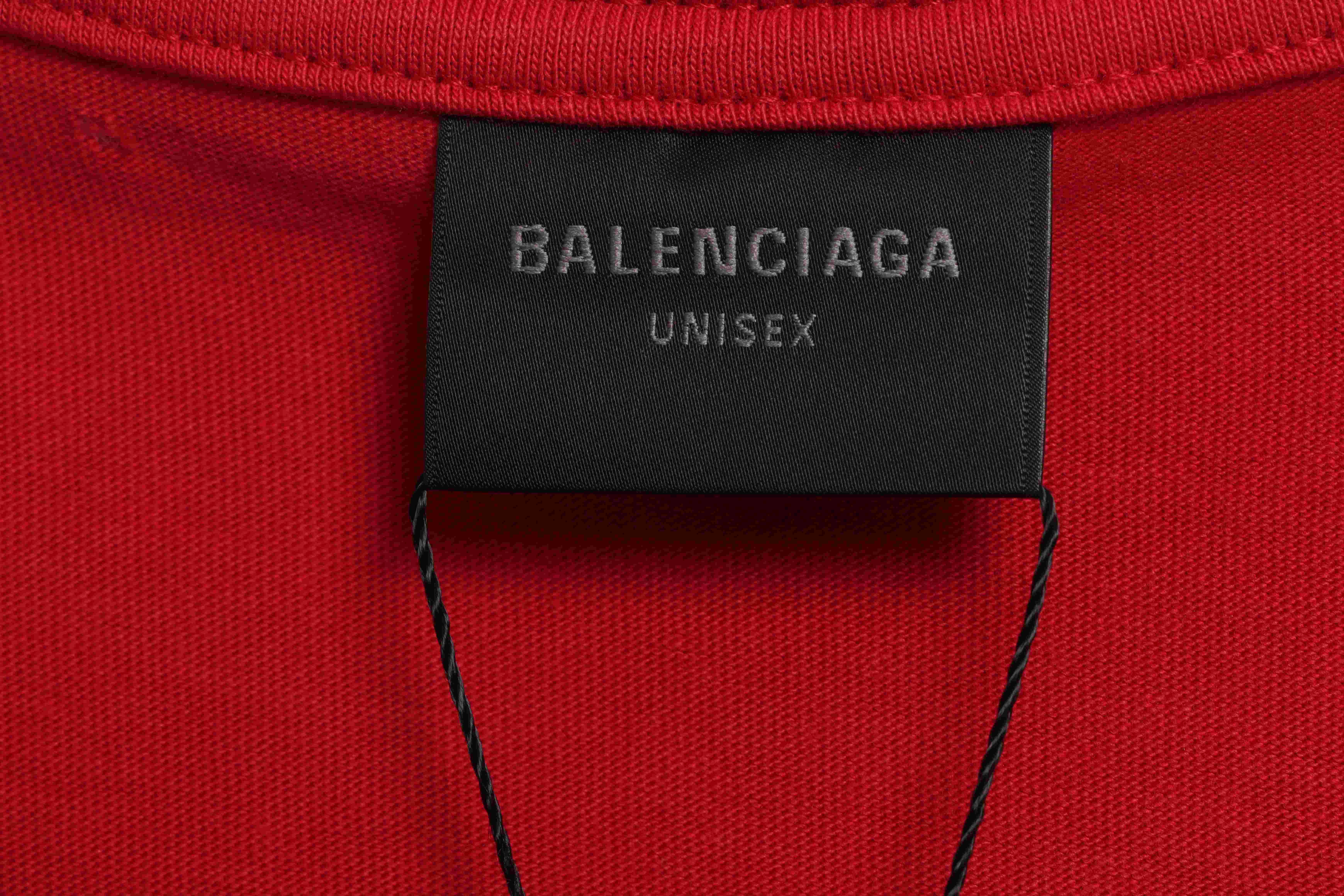 Balenciaga Blurred LOGO Short Sleeve Red