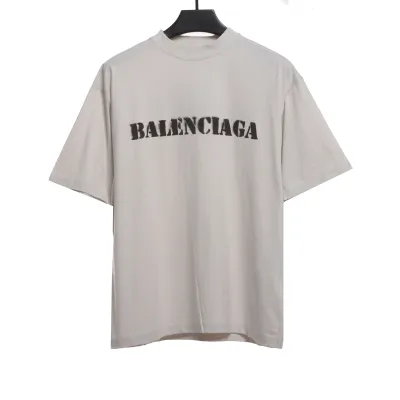Balenciaga Blurred LOGO Short Sleeve White 01