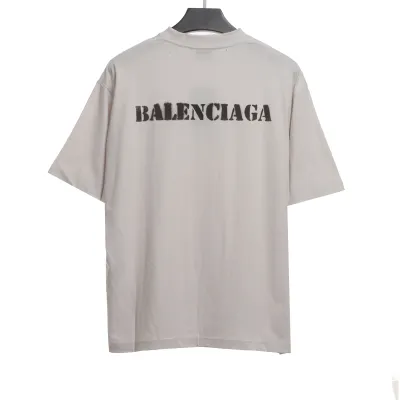 Balenciaga Blurred LOGO Short Sleeve White 02