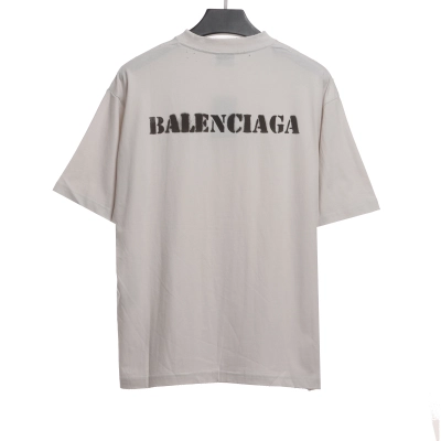 Balenciaga Blurred LOGO Short Sleeve White 02