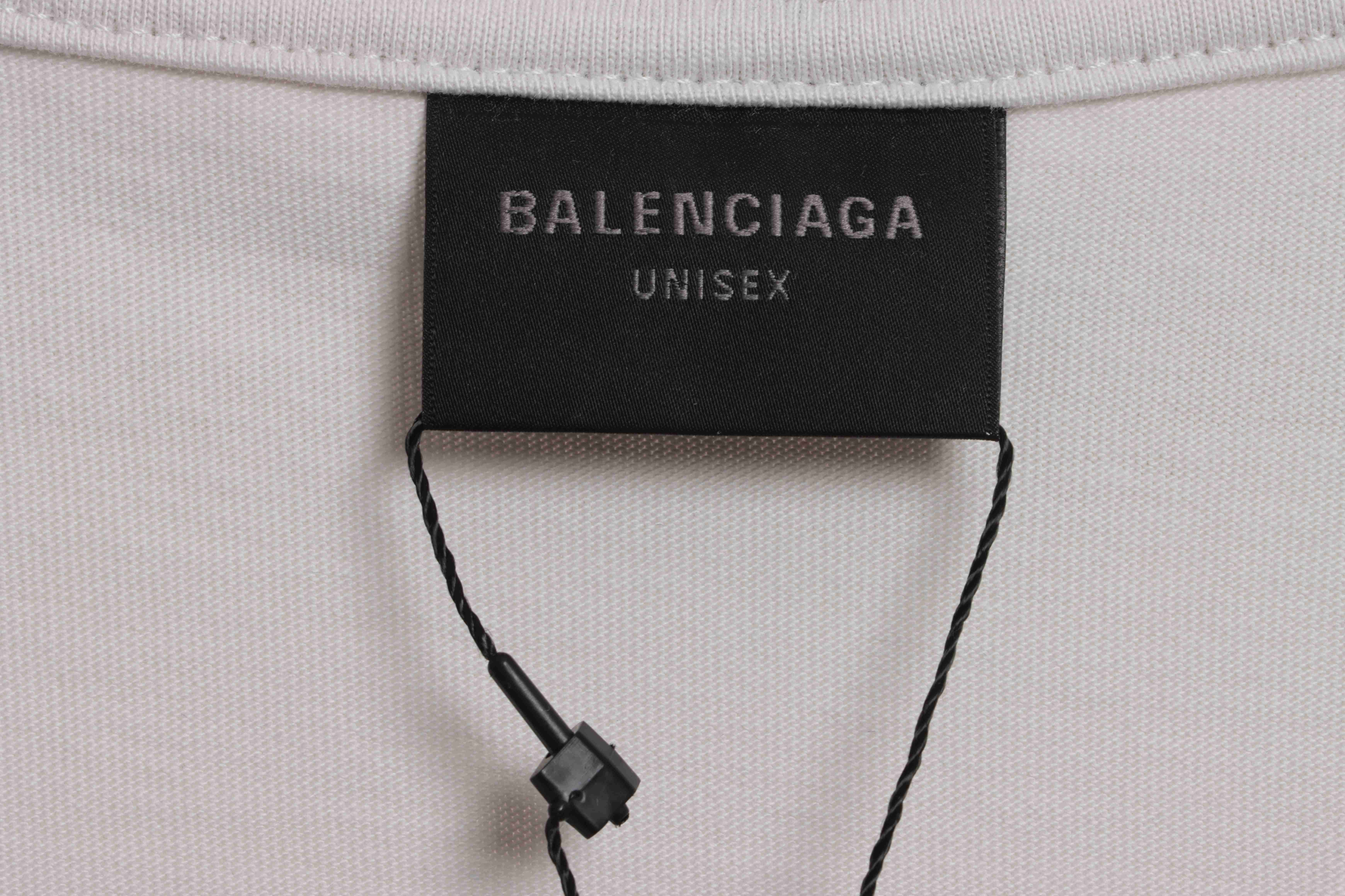 Balenciaga Blurred LOGO Short Sleeve White