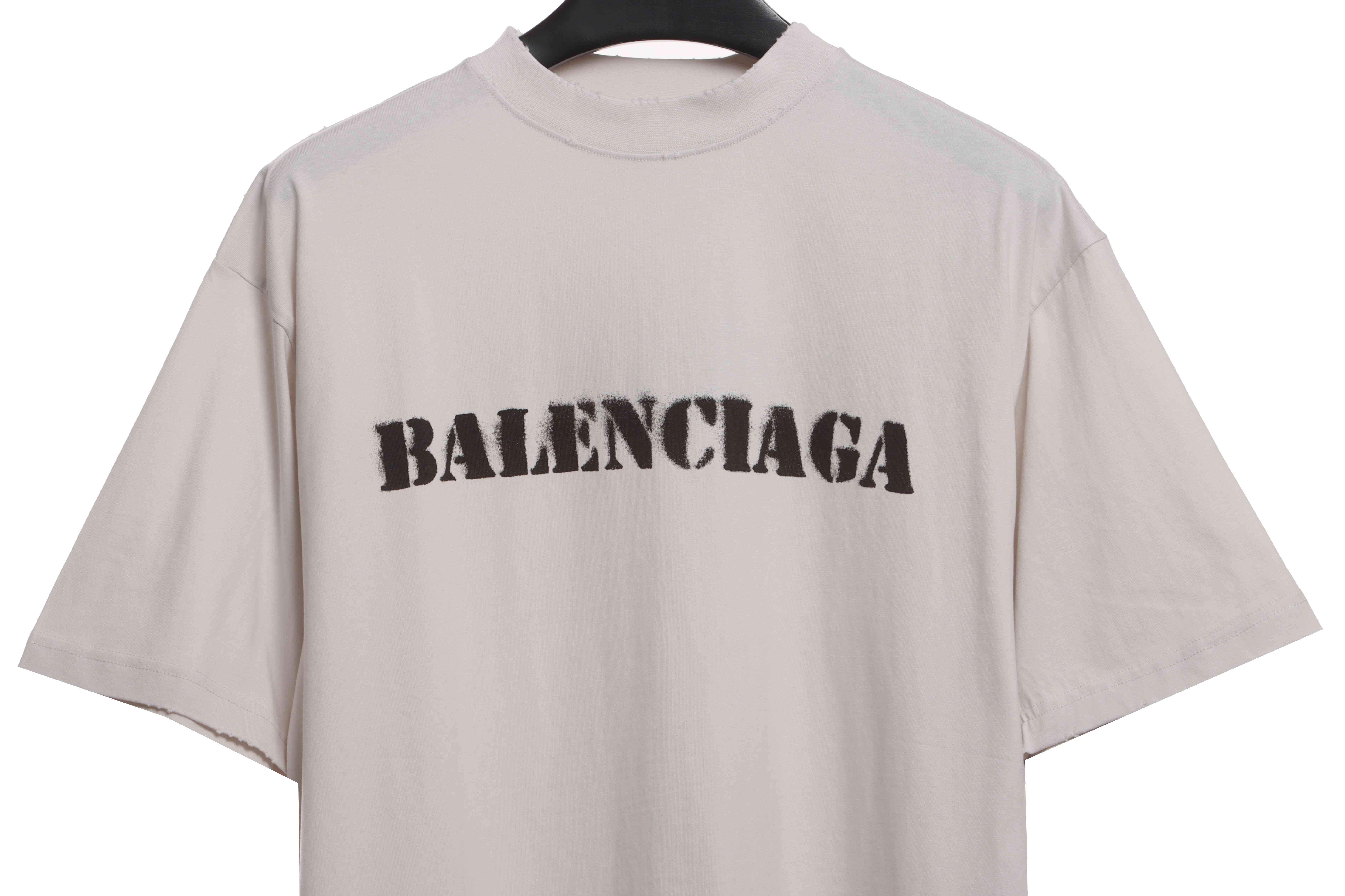 Balenciaga Blurred LOGO Short Sleeve White