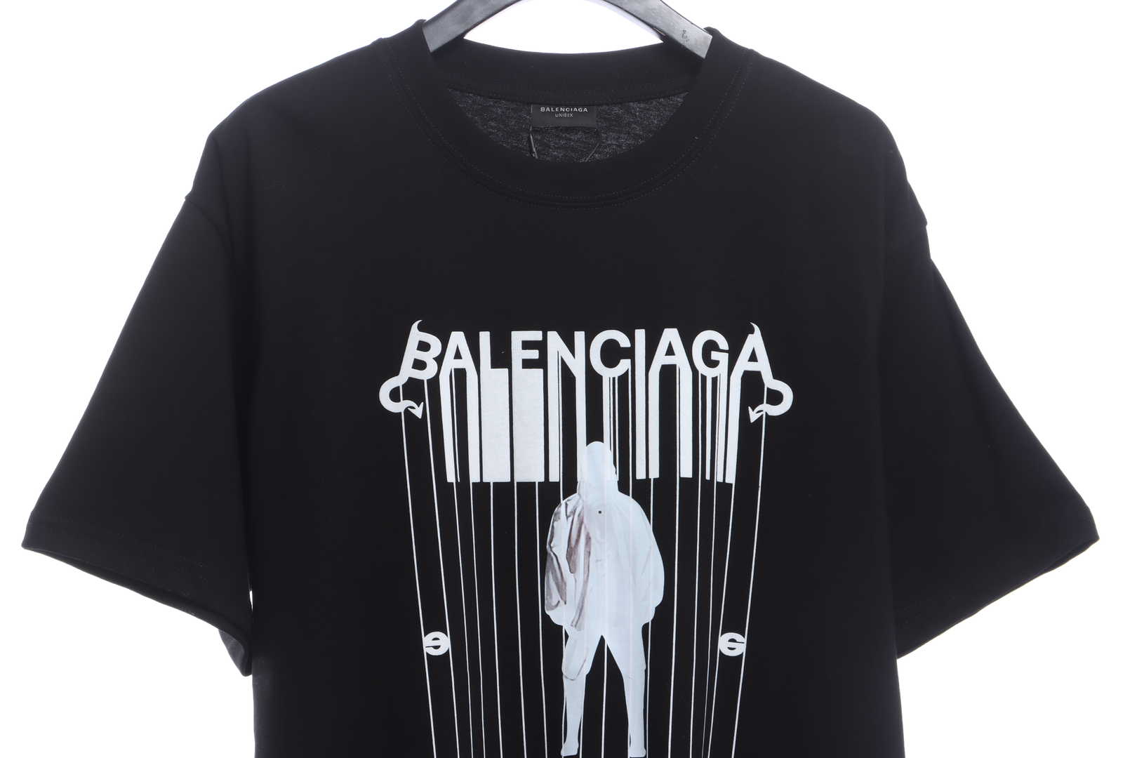 Balenciaga Catwalk Portrait Print Short Sleeves Black