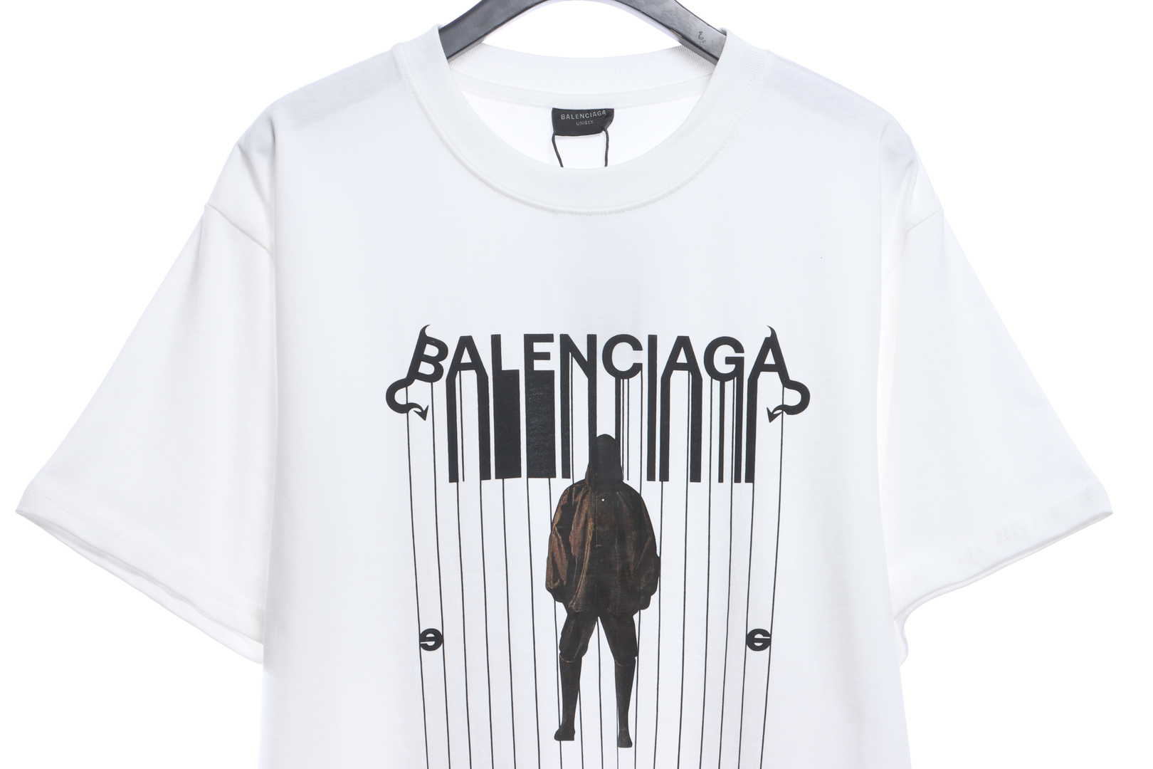 Balenciaga Catwalk Portrait Print Short Sleeves White