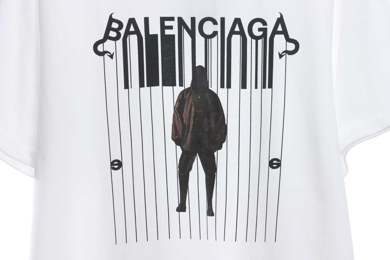 Balenciaga Catwalk Portrait Print Short Sleeves White