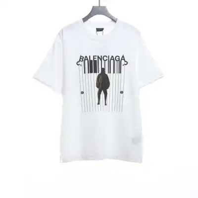 Balenciaga Catwalk Portrait Print Short Sleeves White 01