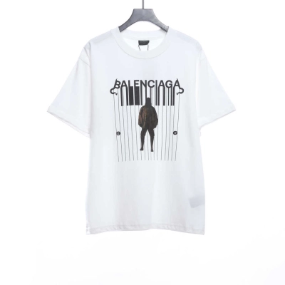 Balenciaga Catwalk Portrait Print Short Sleeves White 01