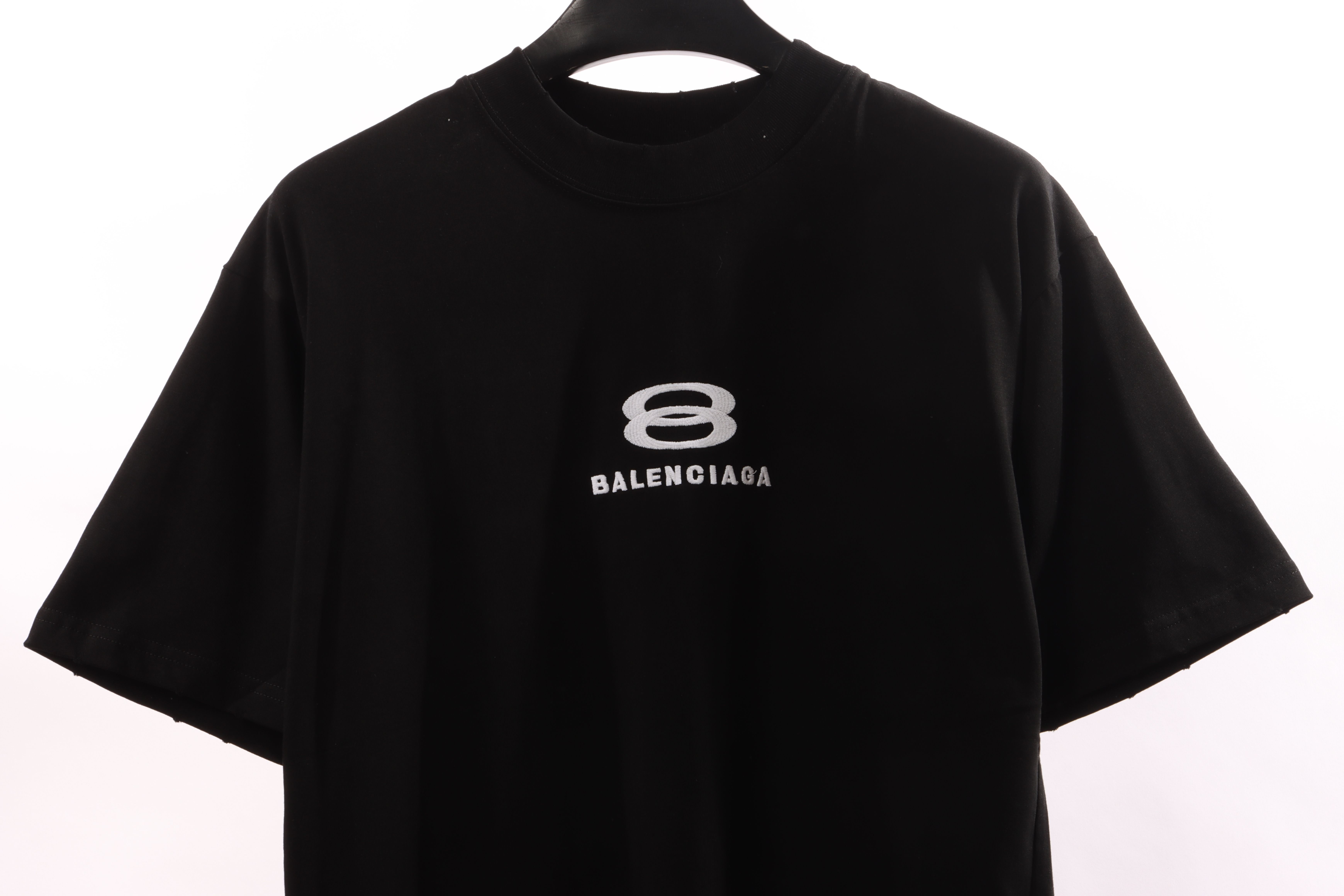 Balenciaga Classic Embroidered Logo Short Sleeve Black