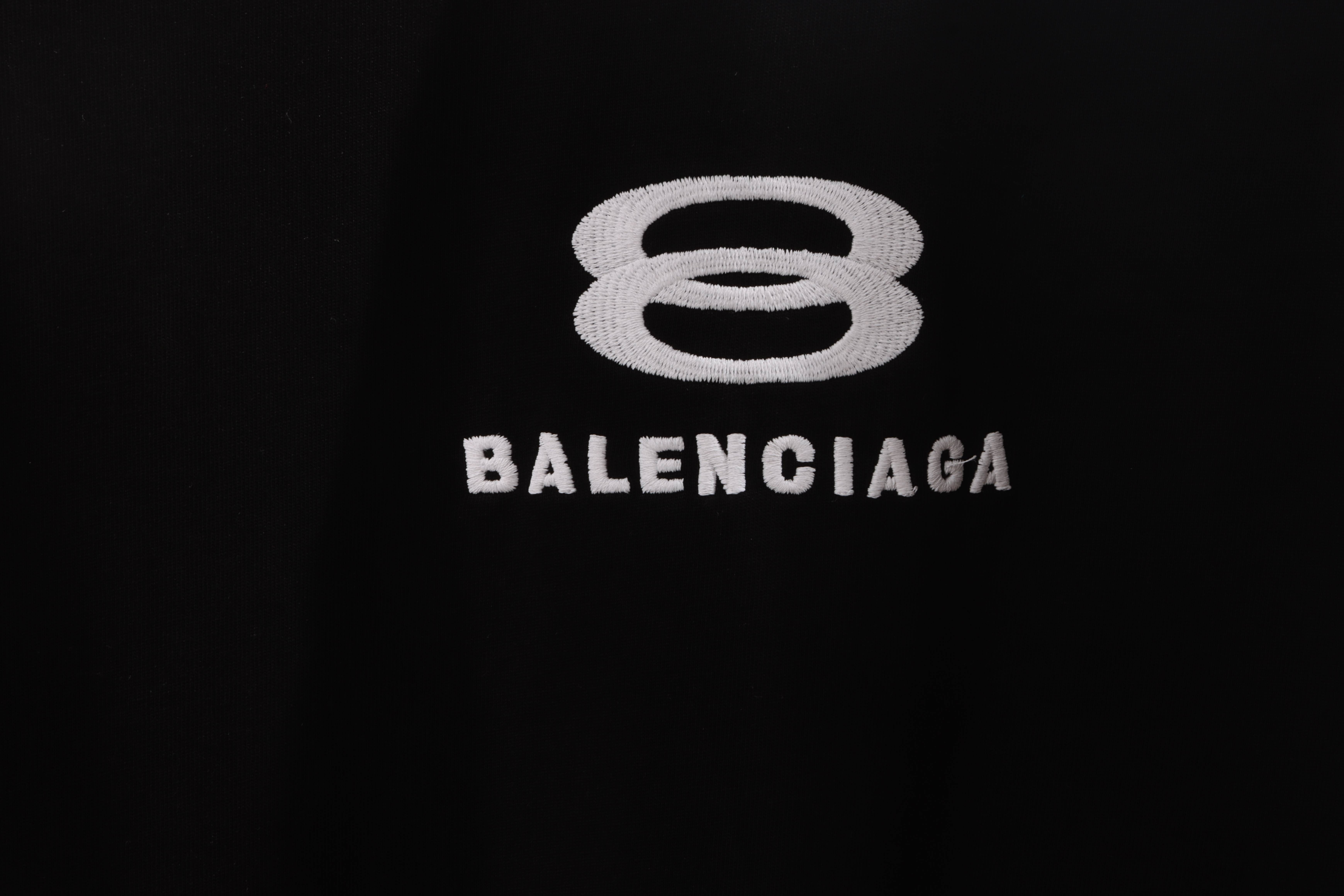Balenciaga Classic Embroidered Logo Short Sleeve Black