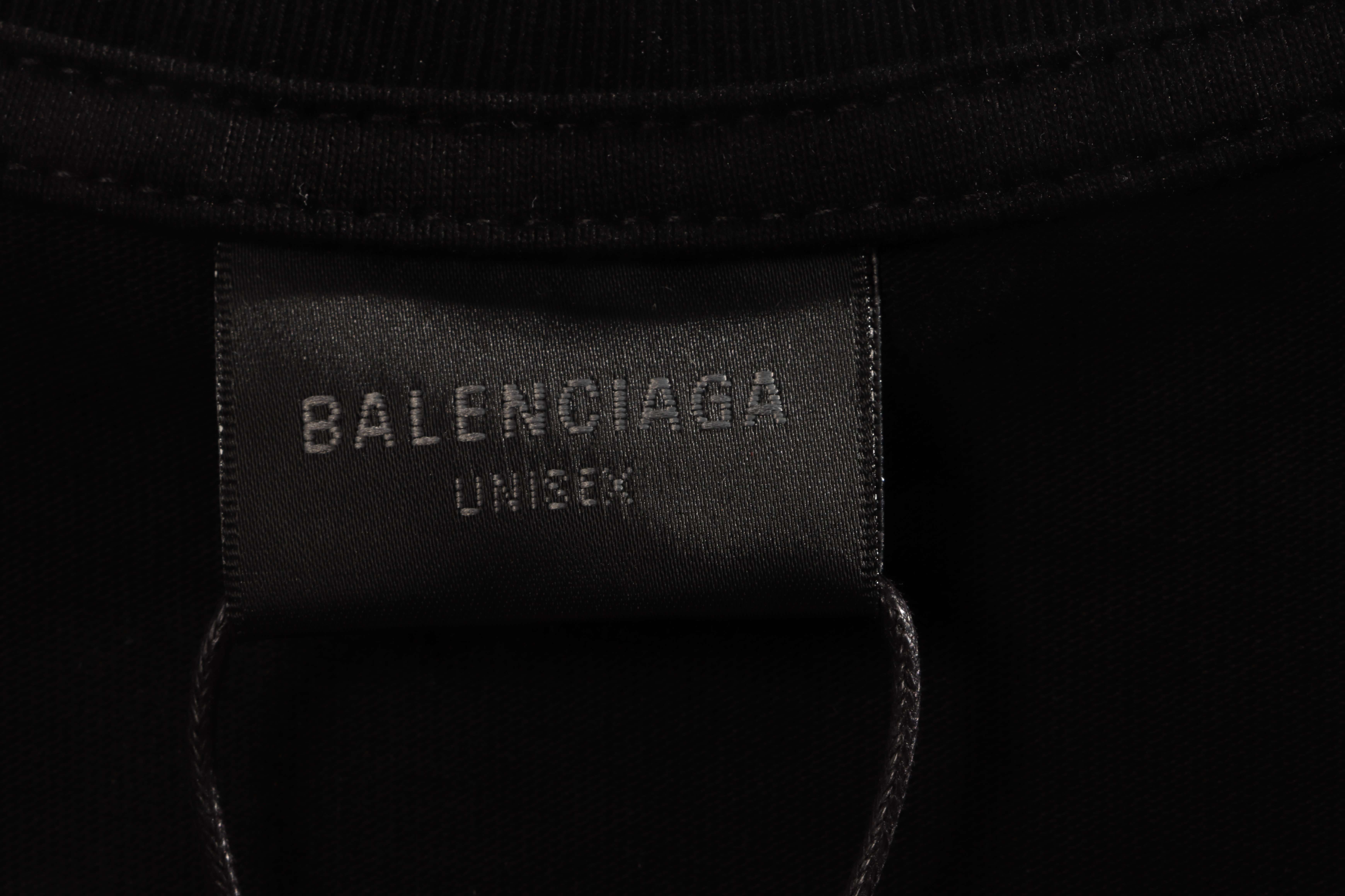 Balenciaga Classic Embroidered Logo Short Sleeve Black