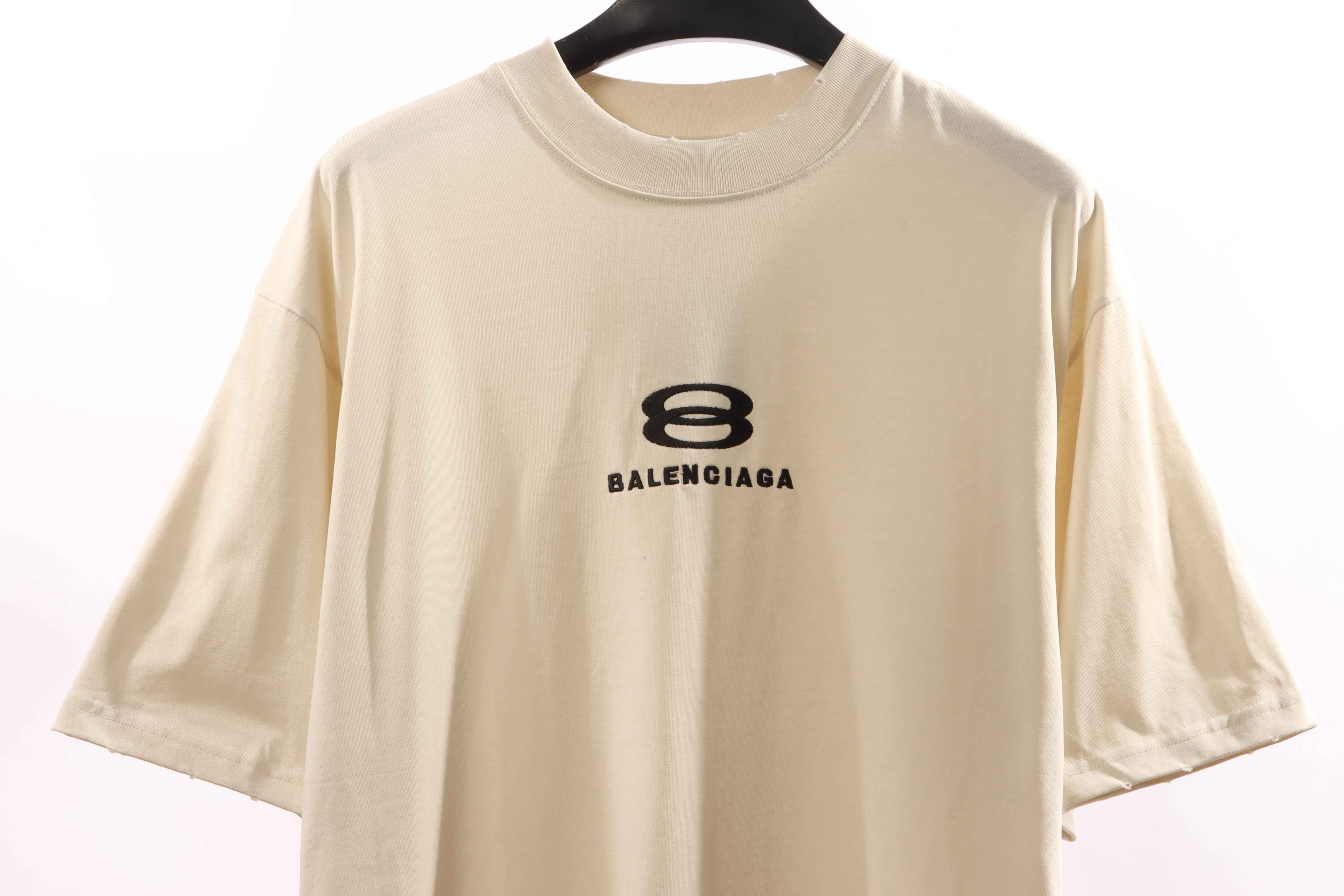 Balenciaga Classic Embroidered Logo Short Sleeve White