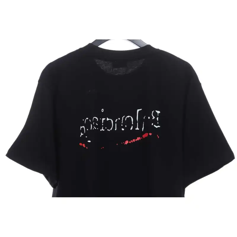 Balenciaga Damaged Coke Wave Short Sleeve Black