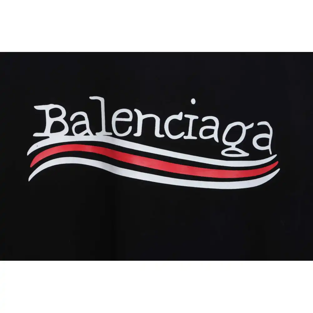Balenciaga Damaged Coke Wave Short Sleeve Black