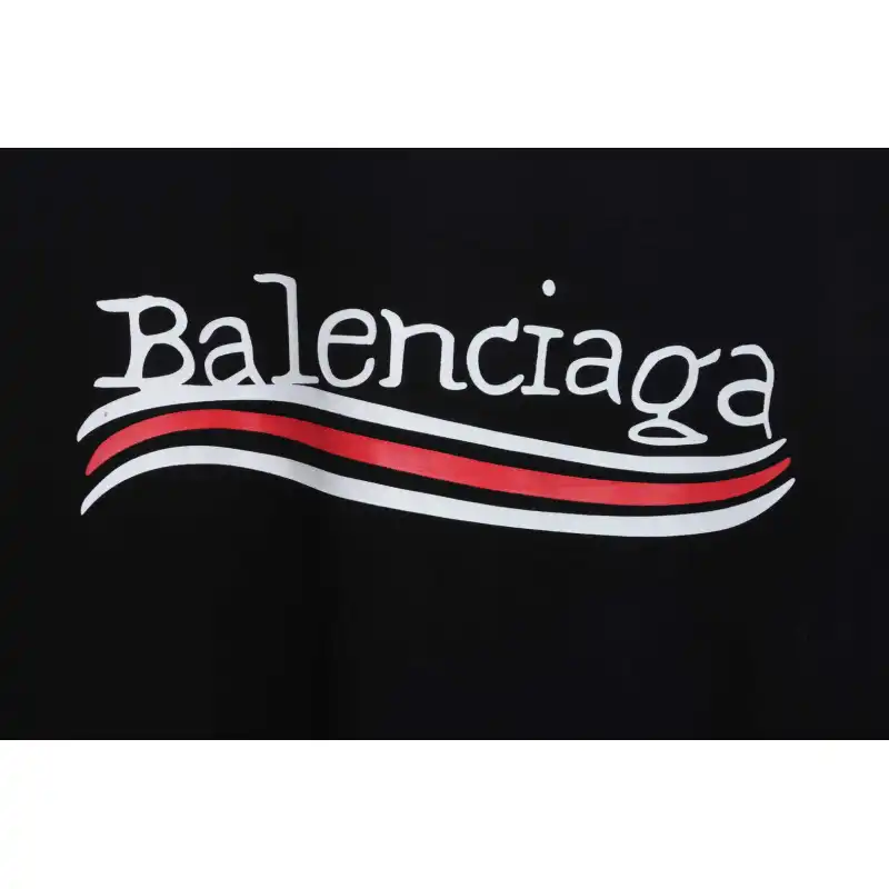 Balenciaga Damaged Coke Wave Short Sleeve Black