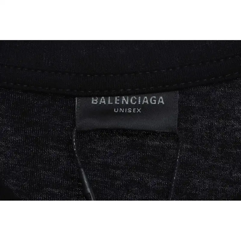 Balenciaga Damaged Coke Wave Short Sleeve Black