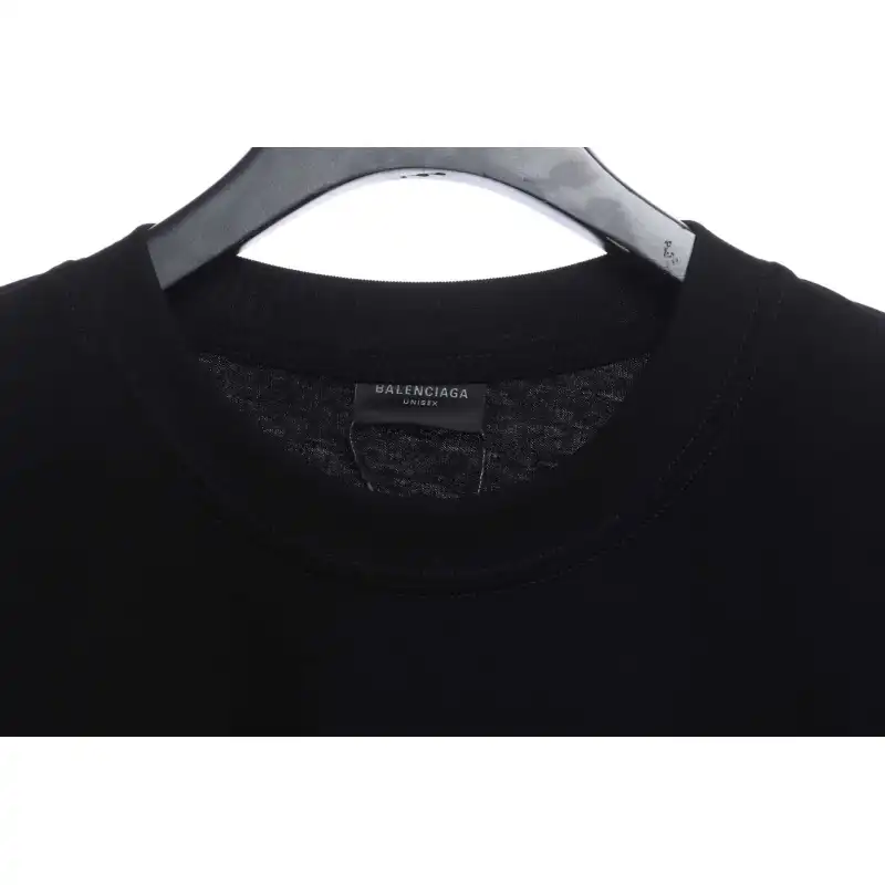 Balenciaga Damaged Coke Wave Short Sleeve Black