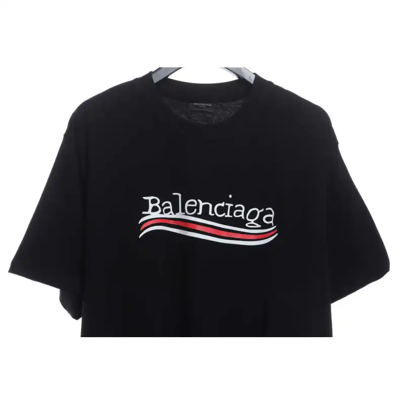 Balenciaga Damaged Coke Wave Short Sleeve Black
