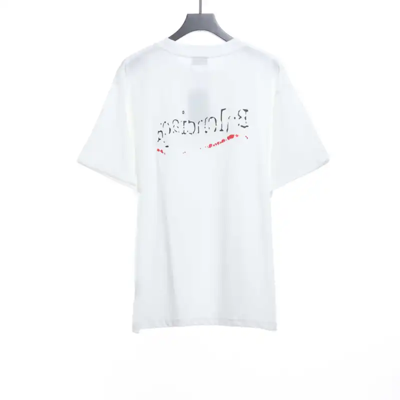 Balenciaga Damaged Coke Wave Short Sleeve White