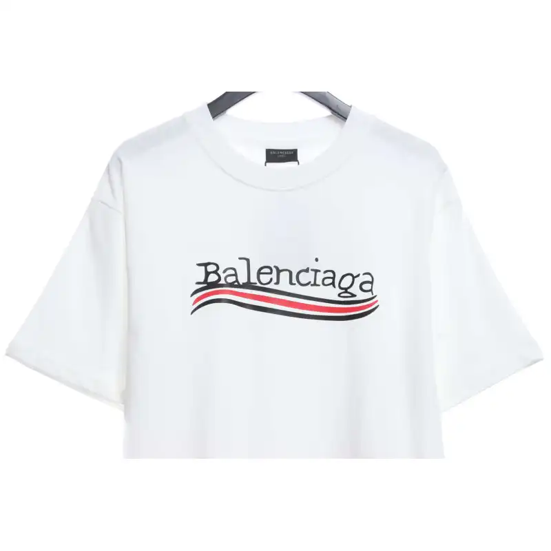 Balenciaga Damaged Coke Wave Short Sleeve White