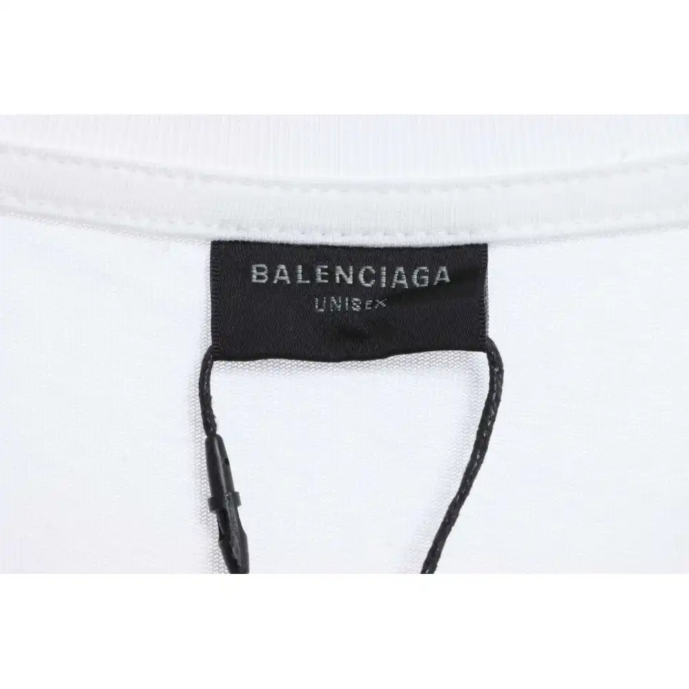 Balenciaga Damaged Coke Wave Short Sleeve White