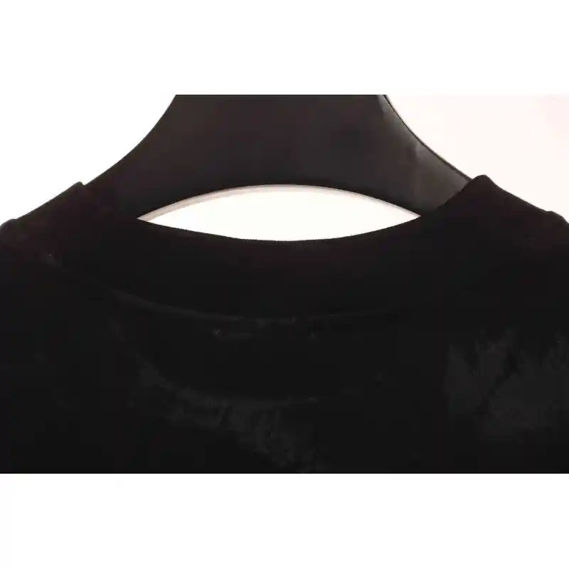 Balenciaga Distressed Mud-Dyed Double B Print Short Sleeves Black