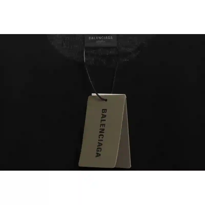 Balenciaga Distressed Mud-Dyed Double B Print Short Sleeves Black