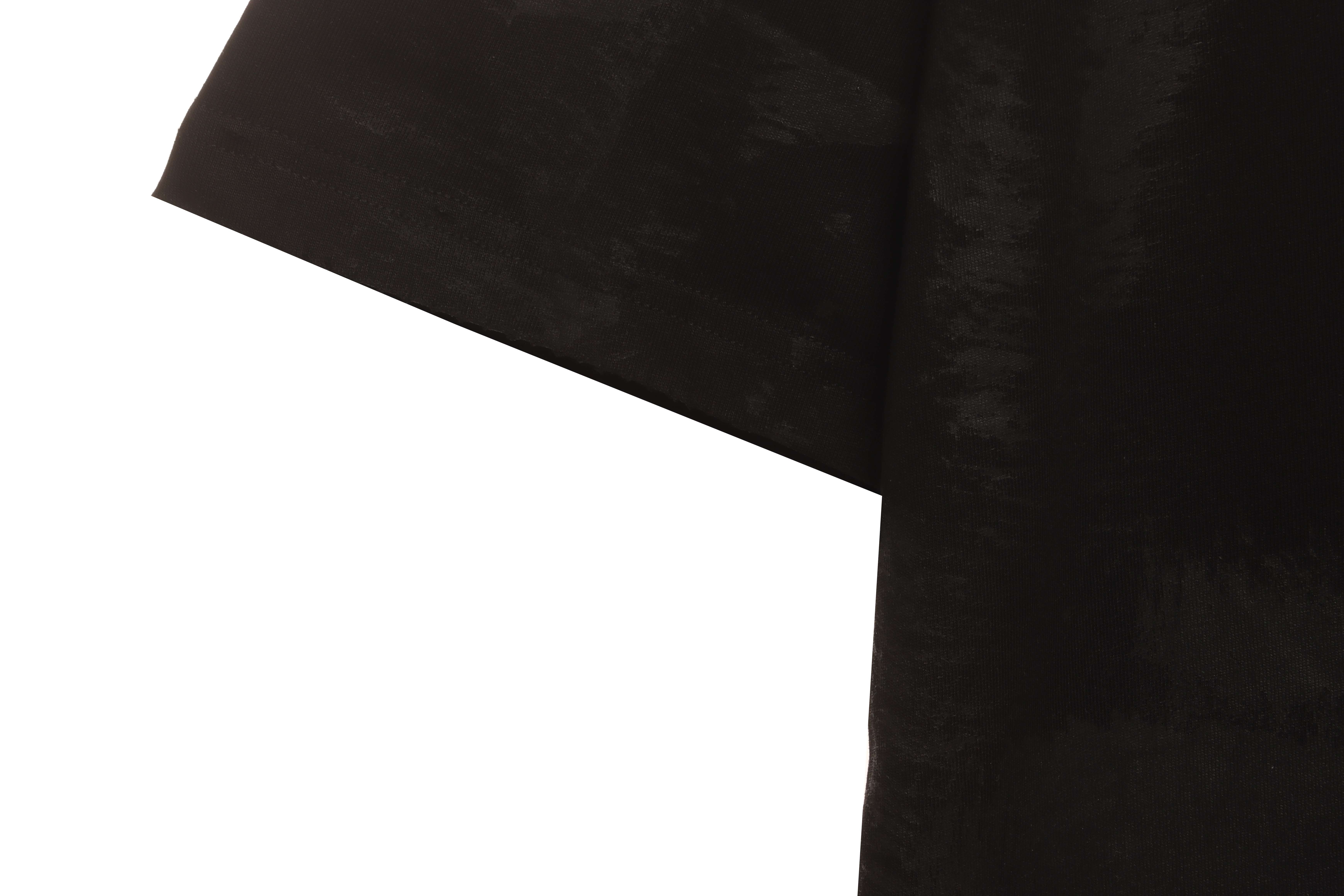 Balenciaga Distressed Mud-Dyed Double B Print Short Sleeves Black