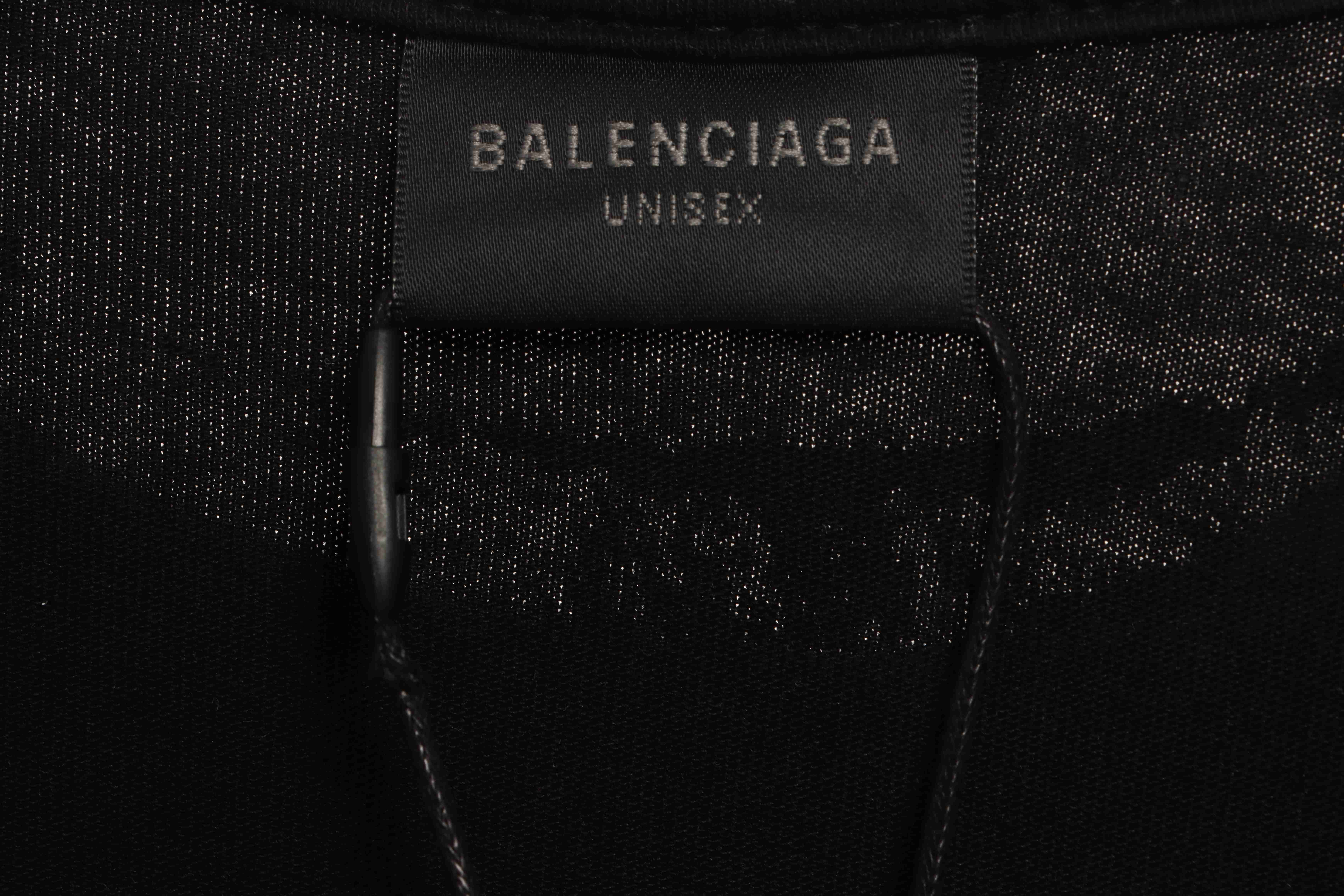 Balenciaga Distressed Mud-Dyed Double B Print Short Sleeves Black