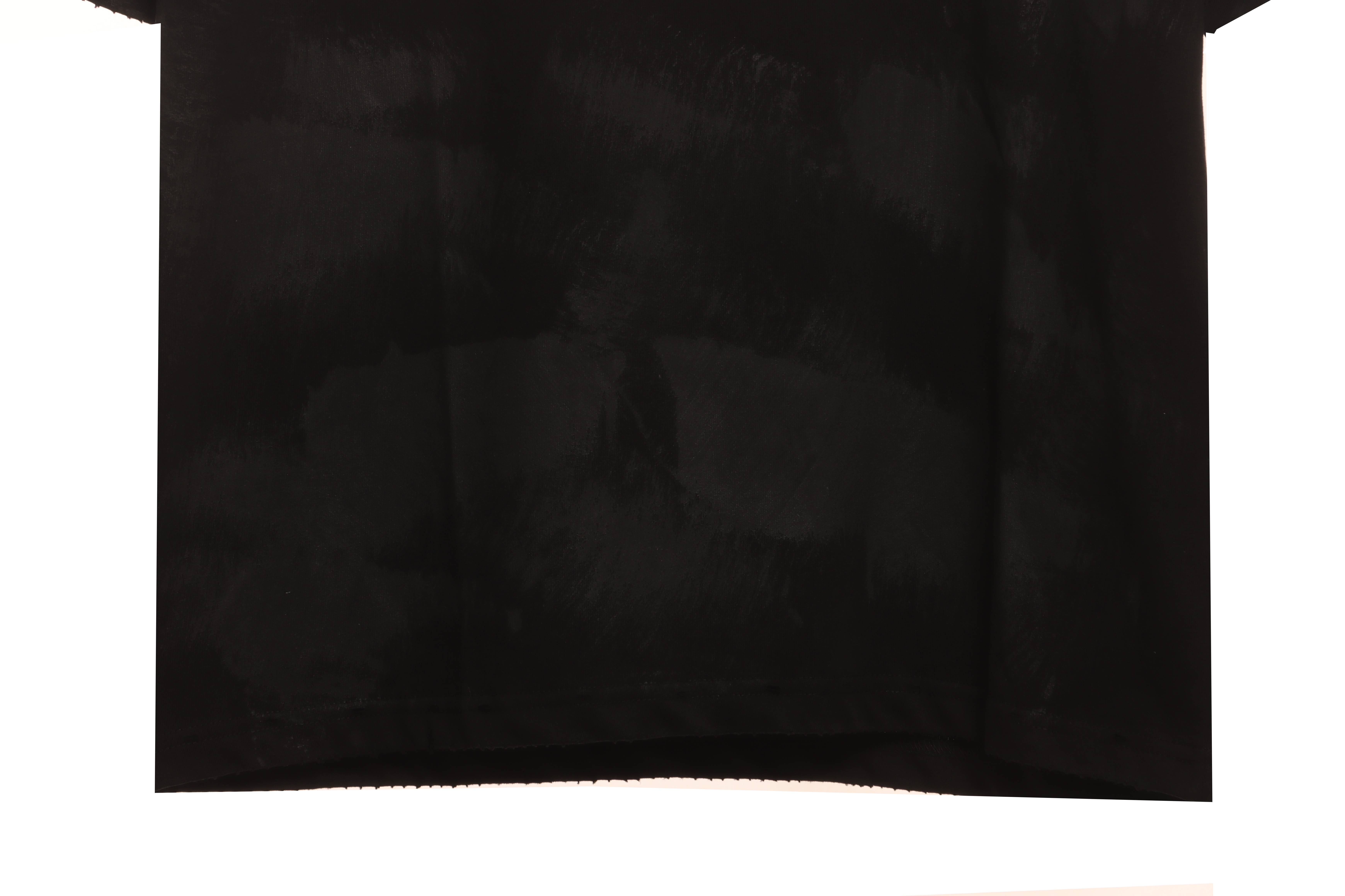 Balenciaga Distressed Mud-Dyed Double B Print Short Sleeves Black