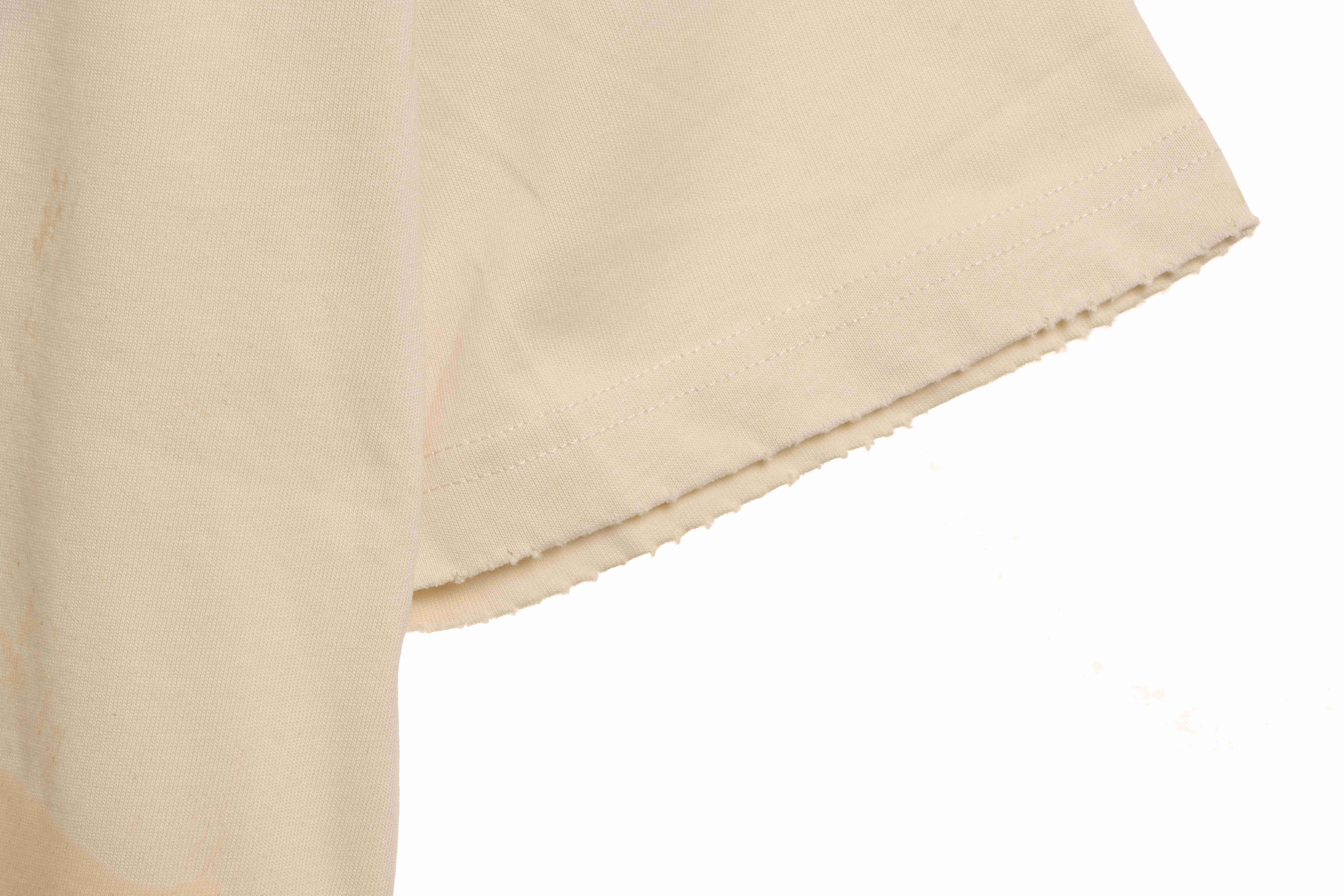 Balenciaga Distressed Mud-Dyed Double B Print Short Sleeves White