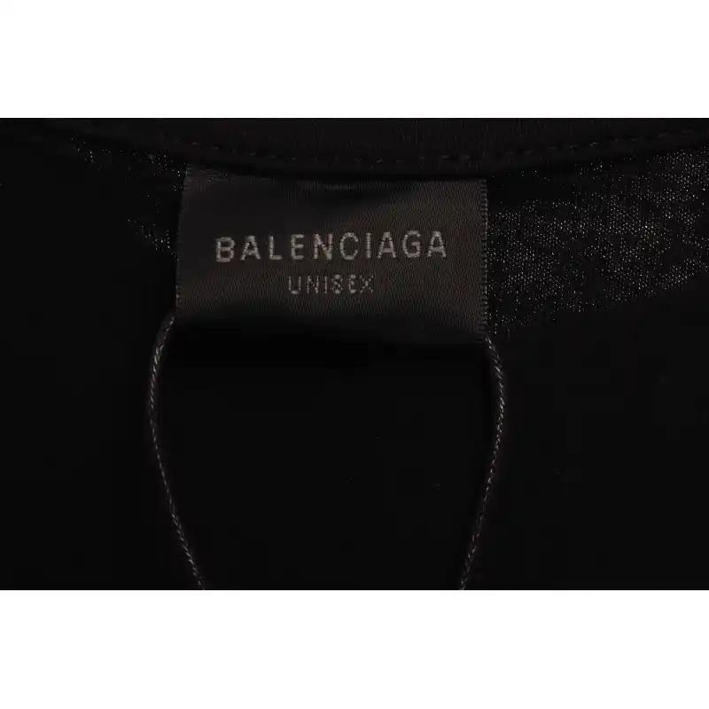 Balenciaga Distressed Mud-Dyed Sanskrit Print Short Sleeves Black