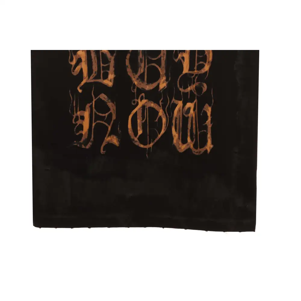 Balenciaga Distressed Mud-Dyed Sanskrit Print Short Sleeves Black