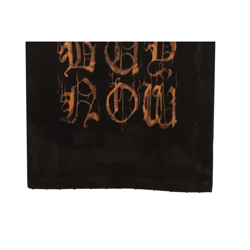 Balenciaga Distressed Mud-Dyed Sanskrit Print Short Sleeves Black