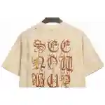 Balenciaga Distressed Mud-Dyed Sanskrit Print Short Sleeves White