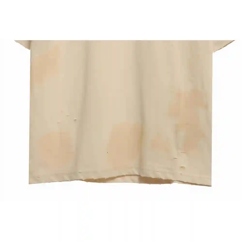Balenciaga Distressed Mud-Dyed Sanskrit Print Short Sleeves White