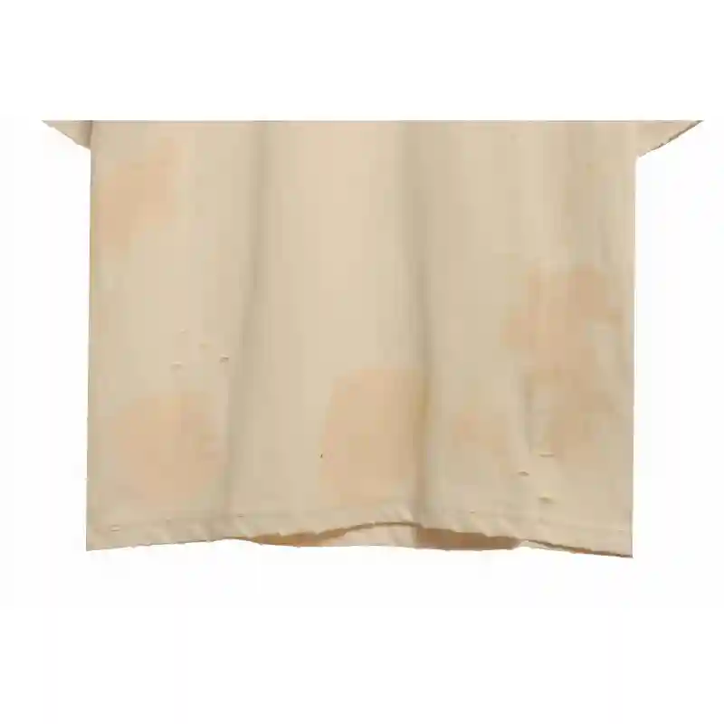 Balenciaga Distressed Mud-Dyed Sanskrit Print Short Sleeves White