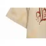 Balenciaga Distressed Mud-Dyed Sanskrit Print Short Sleeves White
