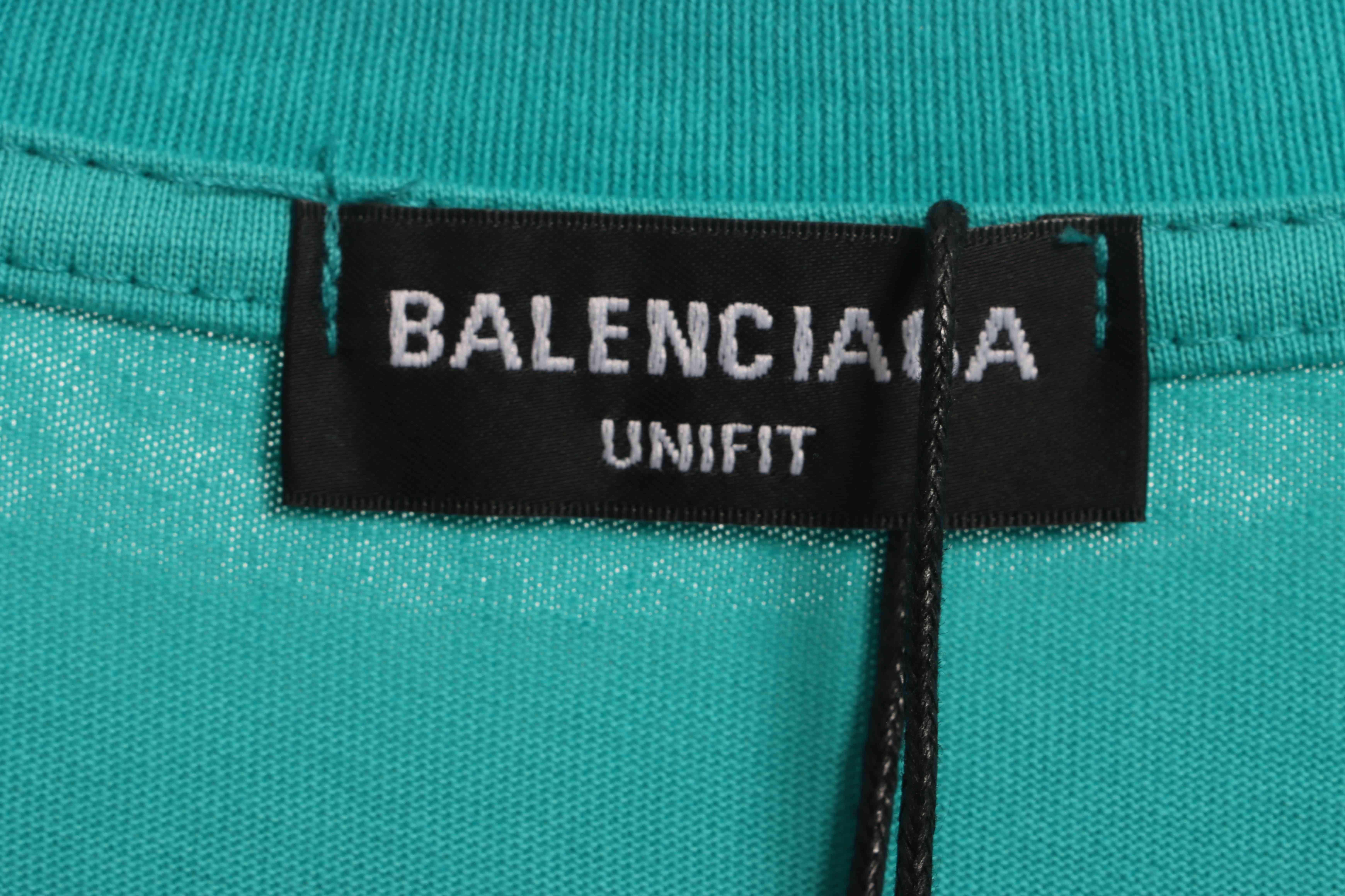 Balenciaga Distressed Short Sleeves Lake Blue