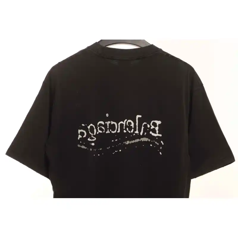Balenciaga Distressed Washed And Damaged Coke Short Sleeves Distressed Gray