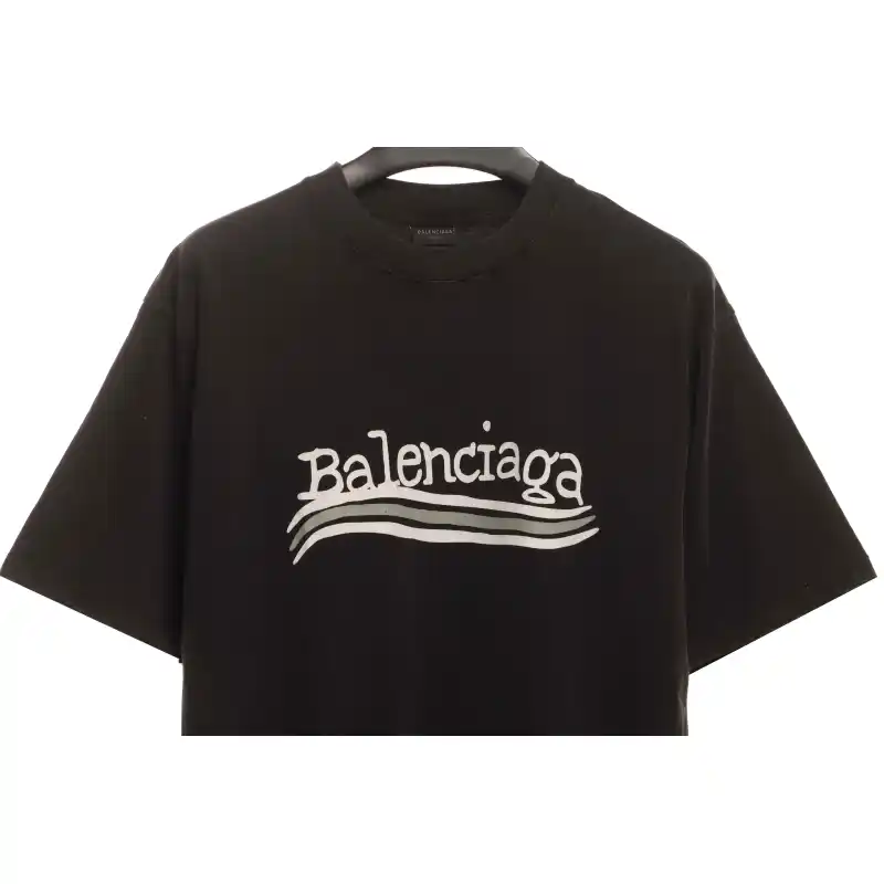 Balenciaga Distressed Washed And Damaged Coke Short Sleeves Distressed Gray