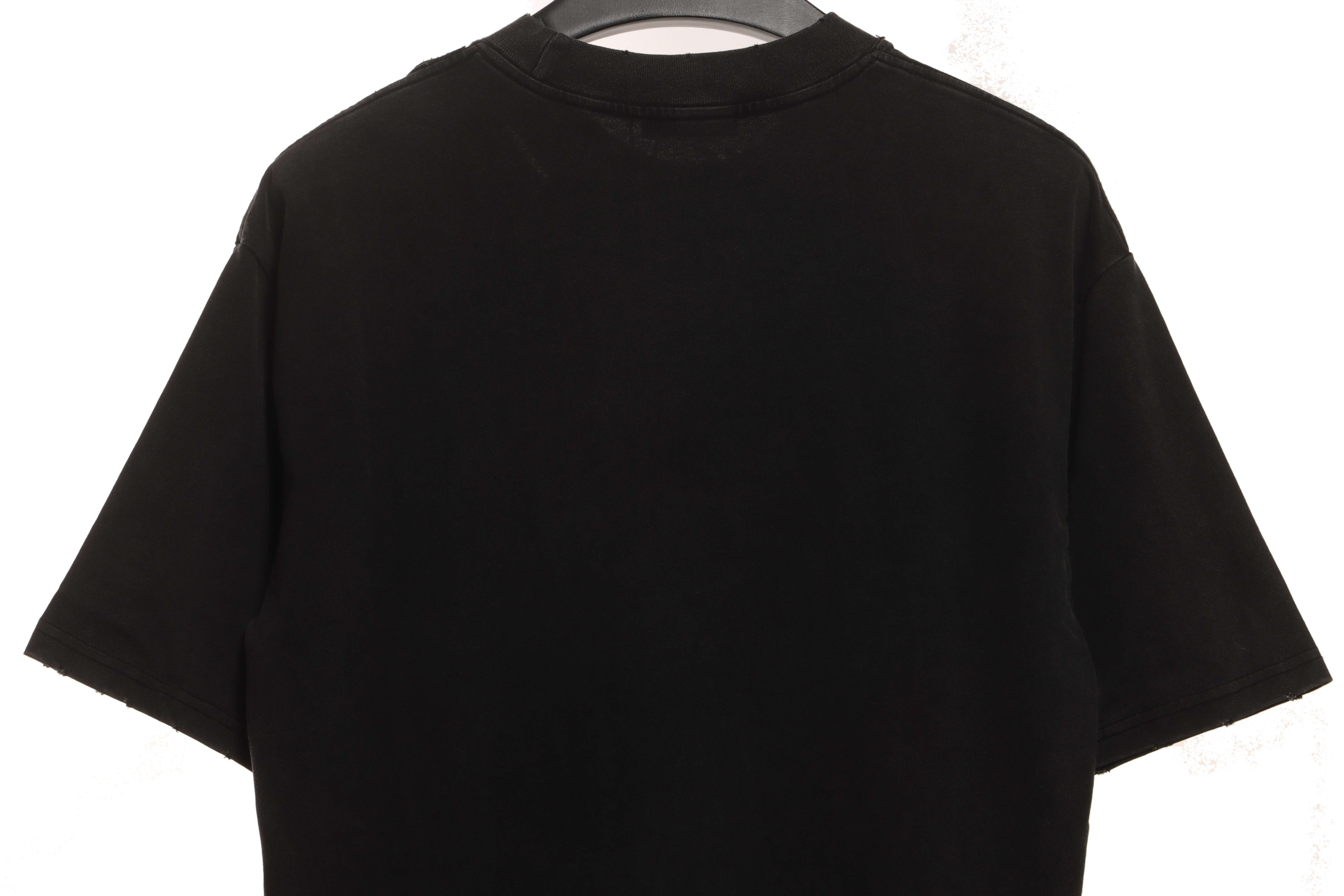 Balenciaga Distressed Washed Double B Short Sleeves