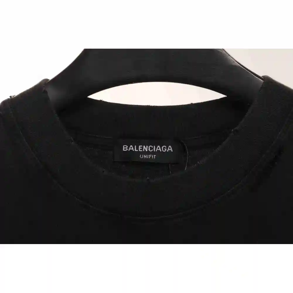 Balenciaga Distressed Washed Double B Short Sleeves