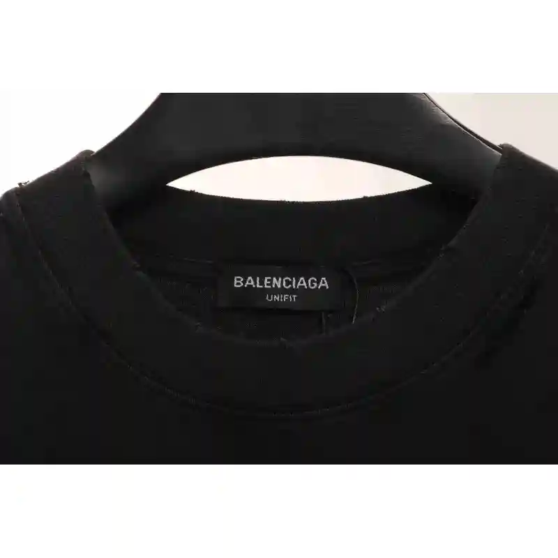 Balenciaga Distressed Washed Double B Short Sleeves