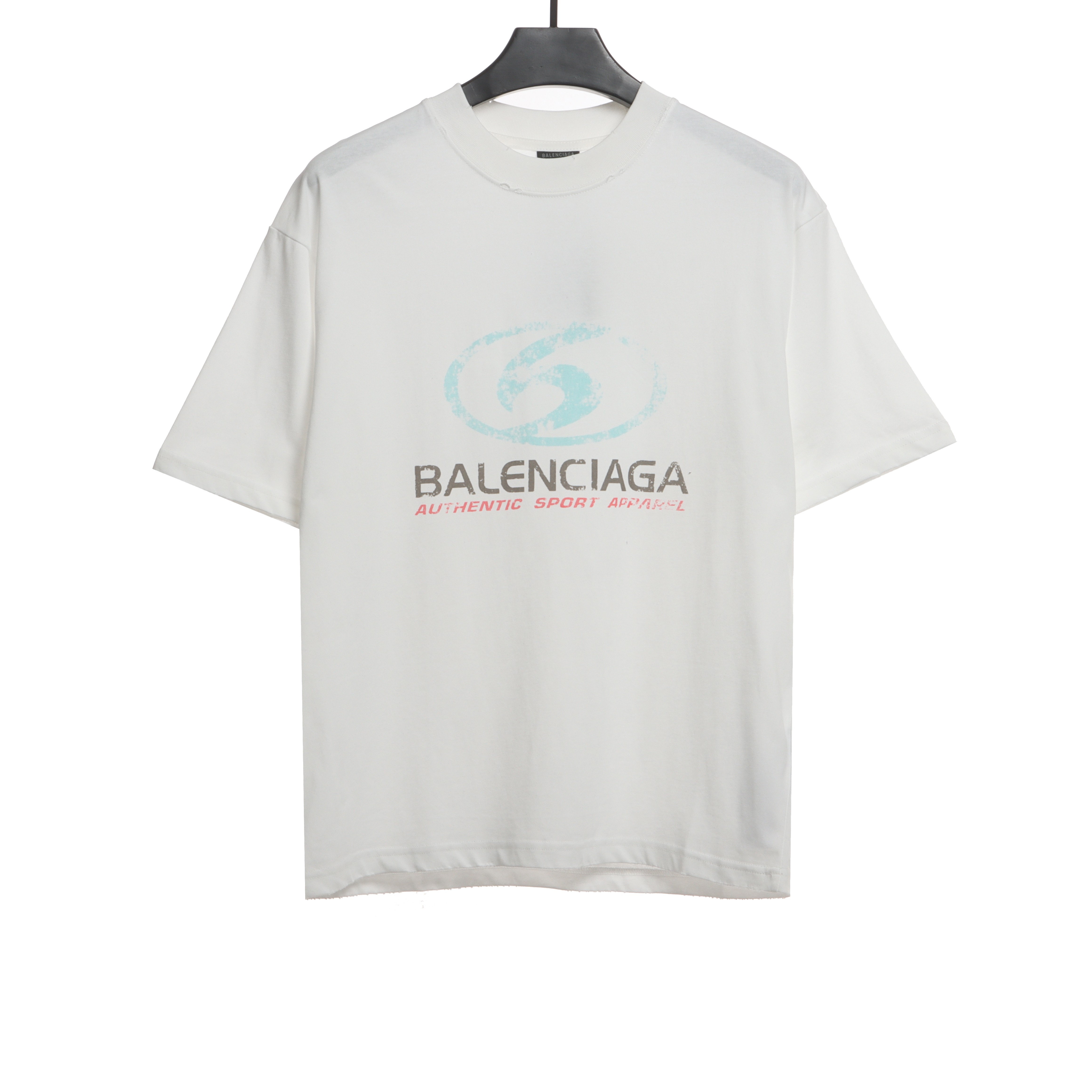 Balenciaga Distressed Washed Front And Back Surf Print Short Sleeves