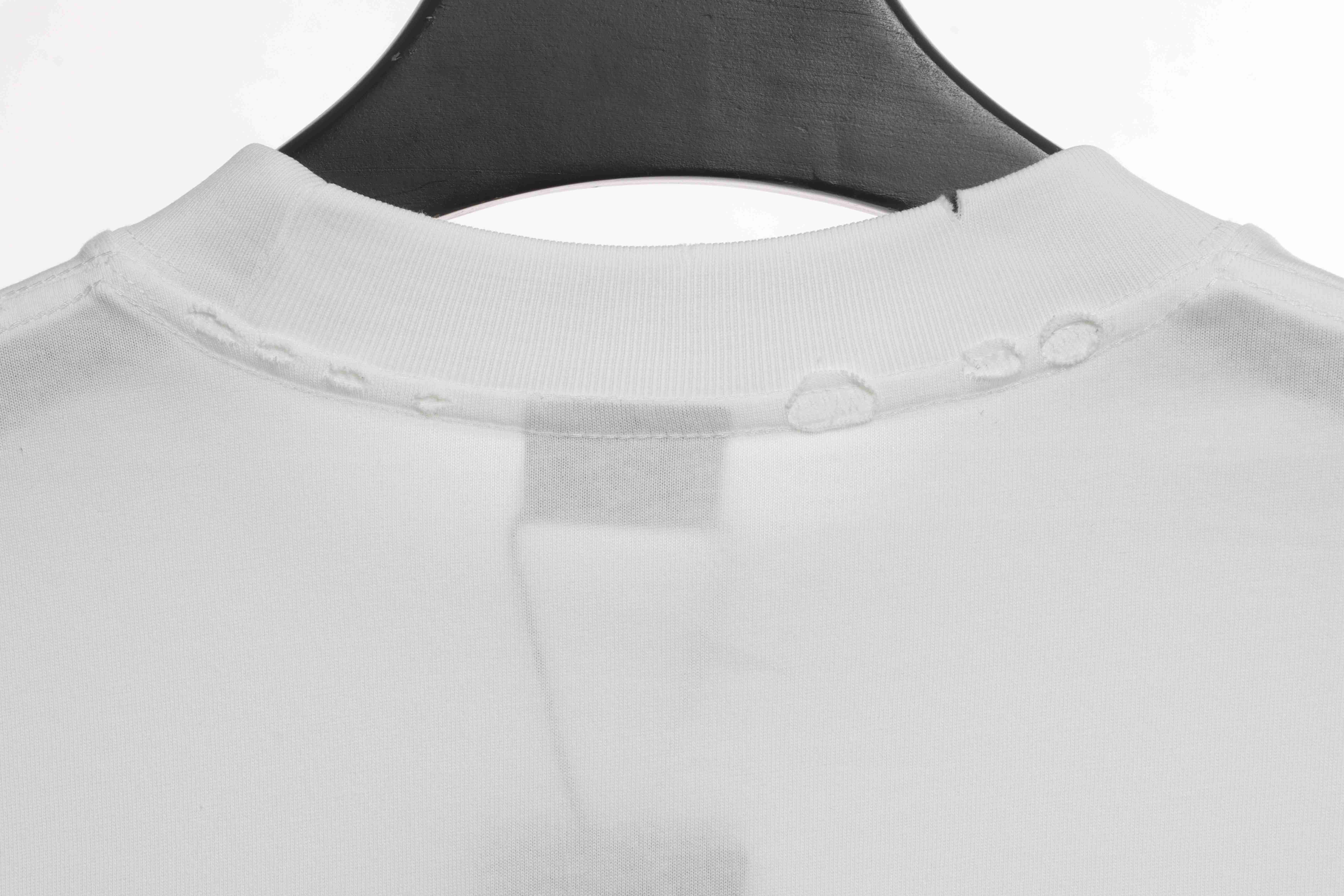 Balenciaga Distressed Washed Front And Back Surf Print Short Sleeves