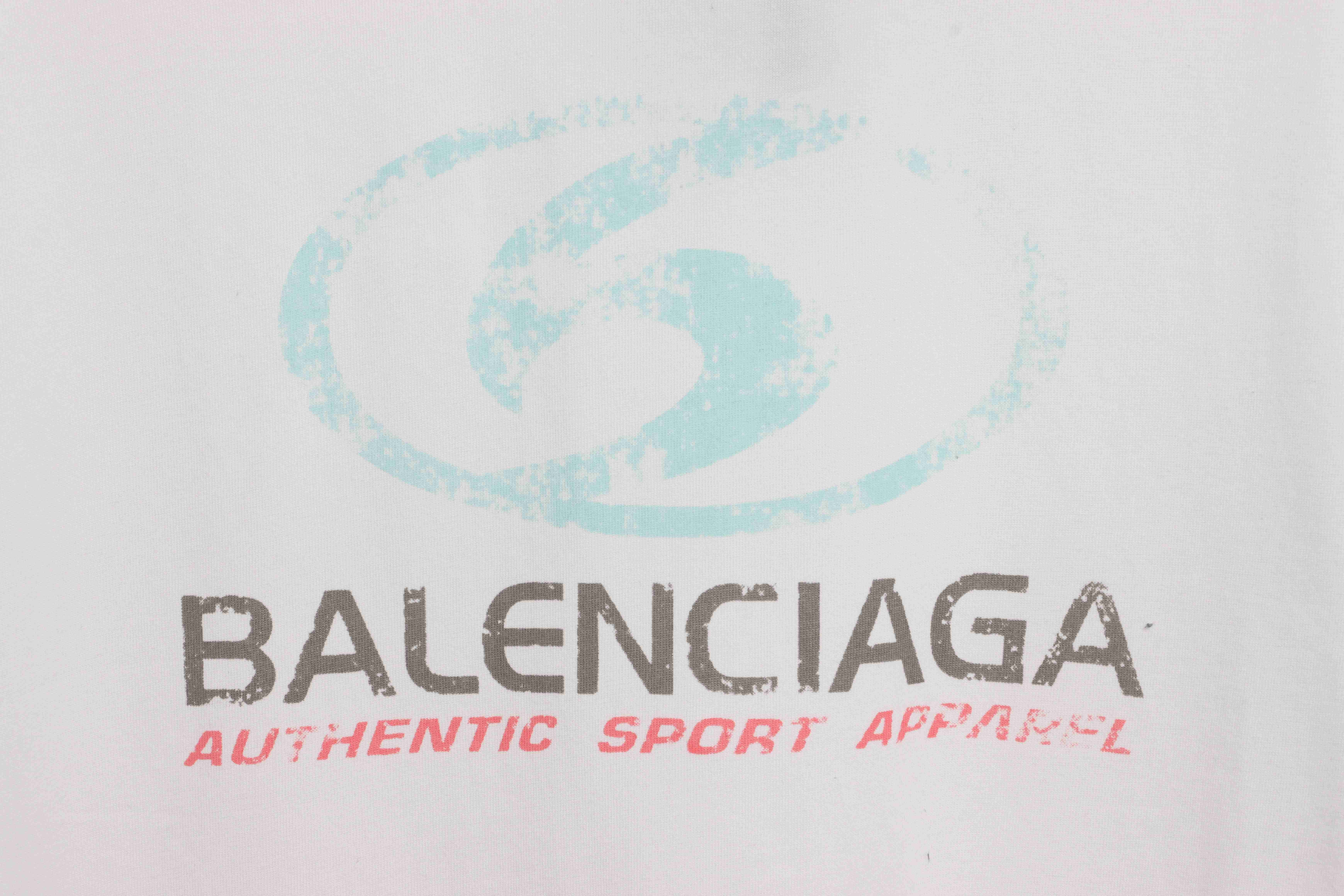 Balenciaga Distressed Washed Front And Back Surf Print Short Sleeves